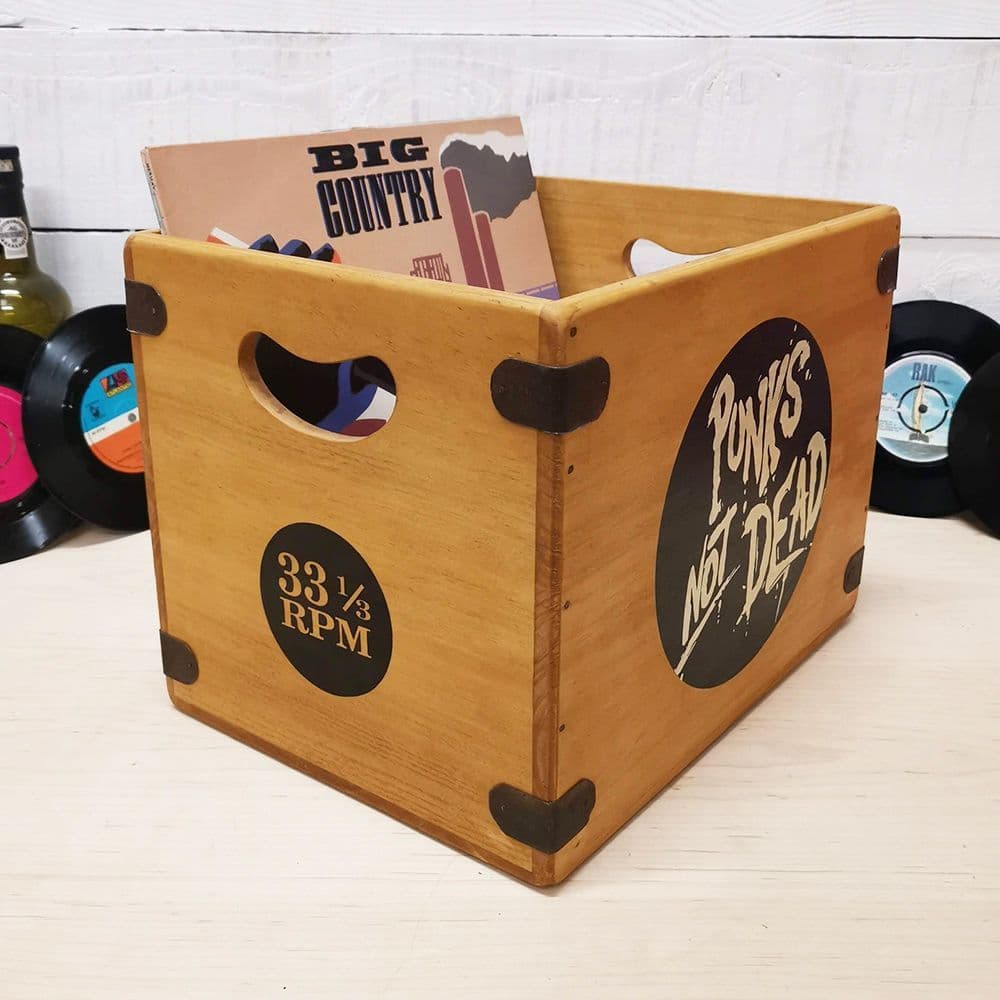Punks Not Dead LP Record Box Vinyl Album Storage Crates
